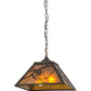 Meyda Lighting Whispering Pines 22" 2-Light Antique Copper Pendant Light With Amber Mica Shade Glass
