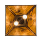 Meyda Lighting Whispering Pines 22" 2-Light Antique Copper Pendant Light With Amber Mica Shade Glass