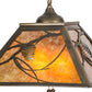 Meyda Lighting Whispering Pines 22" 2-Light Antique Copper Pendant Light With Amber Mica Shade Glass