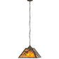 Meyda Lighting Whispering Pines 22" 2-Light Antique Copper Pendant Light With Amber Mica Shade Glass