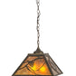 Meyda Lighting Whispering Pines 22" 2-Light Antique Copper Pendant Light With Amber Mica Shade Glass