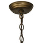 Meyda Lighting Whispering Pines 22" 2-Light Antique Copper Pendant Light With Beige Art Shade Glass
