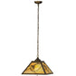 Meyda Lighting Whispering Pines 22" 2-Light Antique Copper Pendant Light With Beige Art Shade Glass