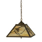 Meyda Lighting Whispering Pines 22" 2-Light Antique Copper Pendant Light With Beige Art Shade Glass