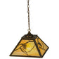 Meyda Lighting Whispering Pines 22" 2-Light Antique Copper Pendant Light With Beige Art Shade Glass
