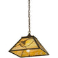 Meyda Lighting Whispering Pines 22" 2-Light Antique Copper Pendant Light With Beige Art Shade Glass