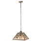 Meyda Lighting Whispering Pines 22" 2-Light Antique Copper Pendant Light With Silver Mica Shade Glass