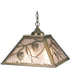 Meyda Lighting Whispering Pines 22" 2-Light Antique Copper Pendant Light With Silver Mica Shade Glass