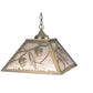 Meyda Lighting Whispering Pines 22" 2-Light Antique Copper Pendant Light With Silver Mica Shade Glass