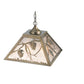 Meyda Lighting Whispering Pines 22" 2-Light Antique Copper Pendant Light With Silver Mica Shade Glass