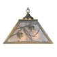 Meyda Lighting Whispering Pines 22" 2-Light Antique Copper Pendant Light With Silver Mica Shade Glass