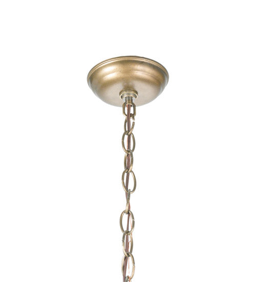 Meyda Lighting Whispering Pines 22" 2-Light Antique Copper Pendant Light With Silver Mica Shade Glass