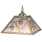 Meyda Lighting Whispering Pines 22" 2-Light Antique Copper Pendant Light With Silver Mica Shade Glass