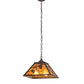 Meyda Lighting Whispering Pines 22" 2-Light Coffee Bean Pendant Light With Amber Mica Shade Glass