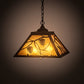 Meyda Lighting Whispering Pines 22" 2-Light Coffee Bean Pendant Light With Amber Mica Shade Glass