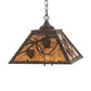 Meyda Lighting Whispering Pines 22" 2-Light Coffee Bean Pendant Light With Amber Mica Shade Glass