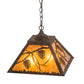 Meyda Lighting Whispering Pines 22" 2-Light Coffee Bean Pendant Light With Amber Mica Shade Glass