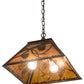 Meyda Lighting Whispering Pines 22" 2-Light Coffee Bean Pendant Light With Amber Mica Shade Glass