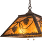Meyda Lighting Whispering Pines 22" 2-Light Coffee Bean Pendant Light With Amber Mica Shade Glass