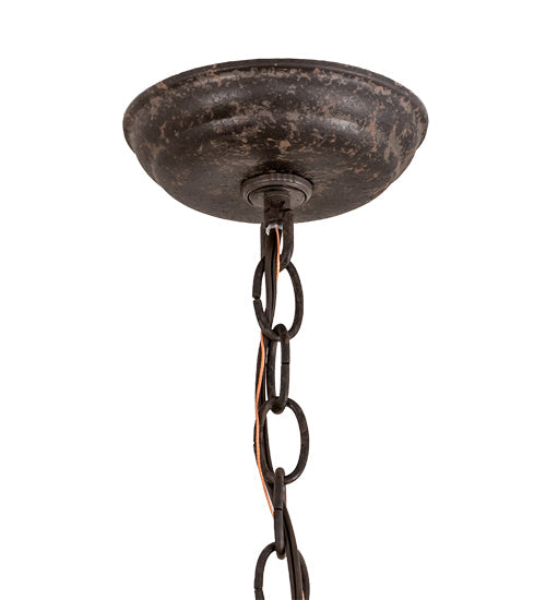 Meyda Lighting Whispering Pines 22" 2-Light Coffee Bean Pendant Light With Amber Mica Shade Glass