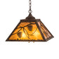 Meyda Lighting Whispering Pines 22" 2-Light Coffee Bean Pendant Light With Amber Mica Shade Glass