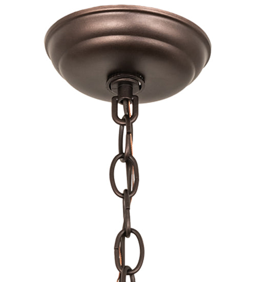 Meyda Lighting Whispering Pines 22" 2-Light Mahogany Bronze Pendant Light With Beige Ripple Shade Glass