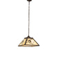 Meyda Lighting Whispering Pines 22" 2-Light Mahogany Bronze Pendant Light With Beige Ripple Shade Glass