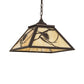 Meyda Lighting Whispering Pines 22" 2-Light Mahogany Bronze Pendant Light With Beige Ripple Shade Glass
