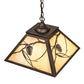 Meyda Lighting Whispering Pines 22" 2-Light Mahogany Bronze Pendant Light With Beige Ripple Shade Glass