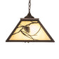 Meyda Lighting Whispering Pines 22" 2-Light Mahogany Bronze Pendant Light With Beige Ripple Shade Glass