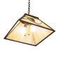 Meyda Lighting Whispering Pines 22" 2-Light Mahogany Bronze Pendant Light With Beige Ripple Shade Glass