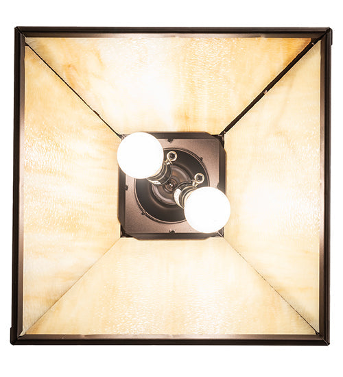 Meyda Lighting Whispering Pines 22" 2-Light Mahogany Bronze Pendant Light With Beige Ripple Shade Glass