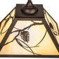 Meyda Lighting Whispering Pines 22" 2-Light Mahogany Bronze Pendant Light With Beige Ripple Shade Glass