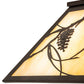 Meyda Lighting Whispering Pines 22" 2-Light Mahogany Bronze Pendant Light With Beige Ripple Shade Glass