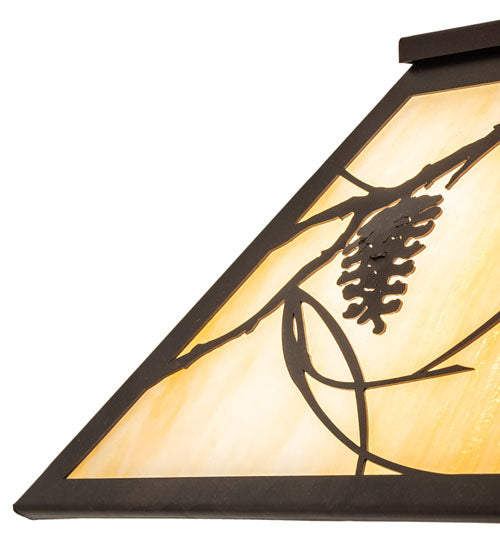 Meyda Lighting Whispering Pines 22" 2-Light Mahogany Bronze Pendant Light With Beige Ripple Shade Glass