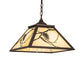 Meyda Lighting Whispering Pines 22" 2-Light Mahogany Bronze Pendant Light With Beige Ripple Shade Glass