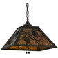 Meyda Lighting Whispering Pines 22" 2-Light Oil Rubbed Bronze Pendant Light With Amber Mica Shade Glass