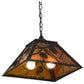 Meyda Lighting Whispering Pines 22" 2-Light Oil Rubbed Bronze Pendant Light With Amber Mica Shade Glass