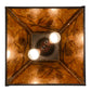 Meyda Lighting Whispering Pines 22" 2-Light Oil Rubbed Bronze Pendant Light With Amber Mica Shade Glass