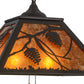 Meyda Lighting Whispering Pines 22" 2-Light Oil Rubbed Bronze Pendant Light With Amber Mica Shade Glass