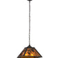 Meyda Lighting Whispering Pines 22" 2-Light Oil Rubbed Bronze Pendant Light With Amber Mica Shade Glass