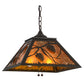 Meyda Lighting Whispering Pines 22" 2-Light Oil Rubbed Bronze Pendant Light With Amber Mica Shade Glass