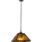 Meyda Lighting Whispering Pines 22" 2-Light Oil Rubbed Bronze Pines Pendant Light With Amber Mica Shade Glass