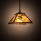 Meyda Lighting Whispering Pines 22" 2-Light Oil Rubbed Bronze Pines Pendant Light With Amber Mica Shade Glass