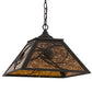 Meyda Lighting Whispering Pines 22" 2-Light Oil Rubbed Bronze Pines Pendant Light With Amber Mica Shade Glass