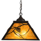 Meyda Lighting Whispering Pines 22" 2-Light Oil Rubbed Bronze Pines Pendant Light With Amber Mica Shade Glass