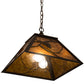 Meyda Lighting Whispering Pines 22" 2-Light Oil Rubbed Bronze Pines Pendant Light With Amber Mica Shade Glass