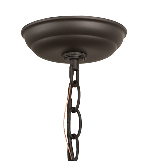 Meyda Lighting Whispering Pines 22" 2-Light Oil Rubbed Bronze Pines Pendant Light With Amber Mica Shade Glass