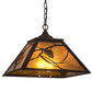Meyda Lighting Whispering Pines 22" 2-Light Oil Rubbed Bronze Pines Pendant Light With Amber Mica Shade Glass
