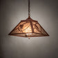 Meyda Lighting Whispering Pines 22" 2-Light Rust Pendant Light With Silver Mica Shade Glass